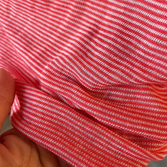 ELLEN TRACY pinstripe 3 ways cardigan wrap lightweight knit coral white M/L - Picture 8 of 12